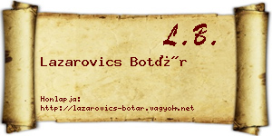 Lazarovics Botár névjegykártya